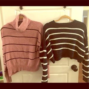 Bundle of Striped Chenile Sweaters